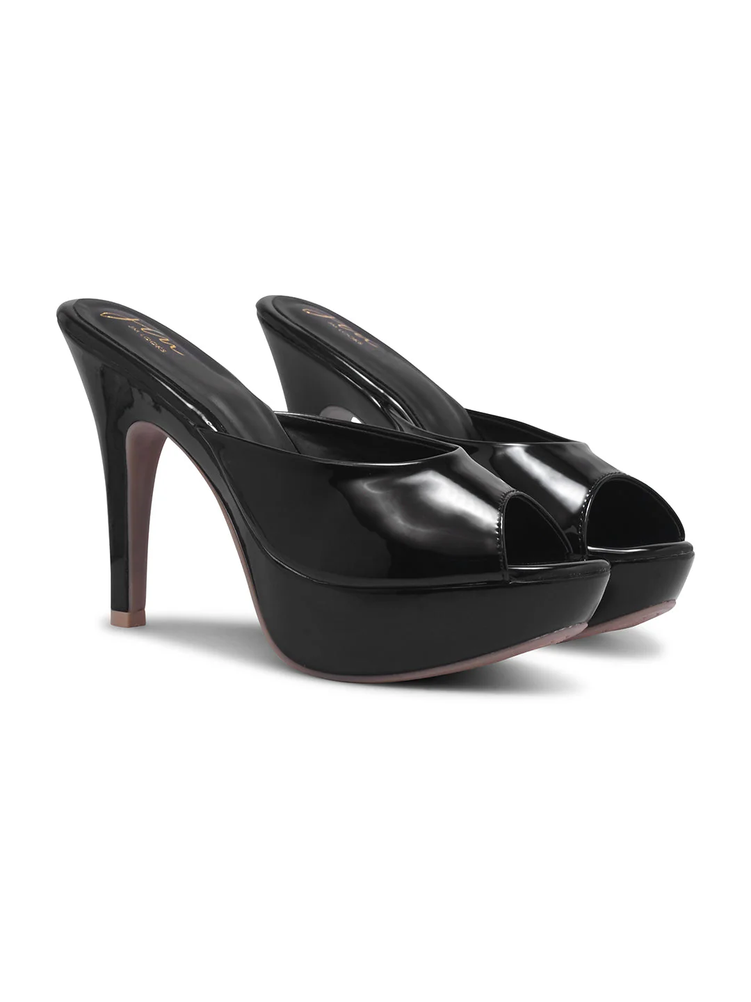 JM Looks Patent Peep Toe Platform Mules - Image 11