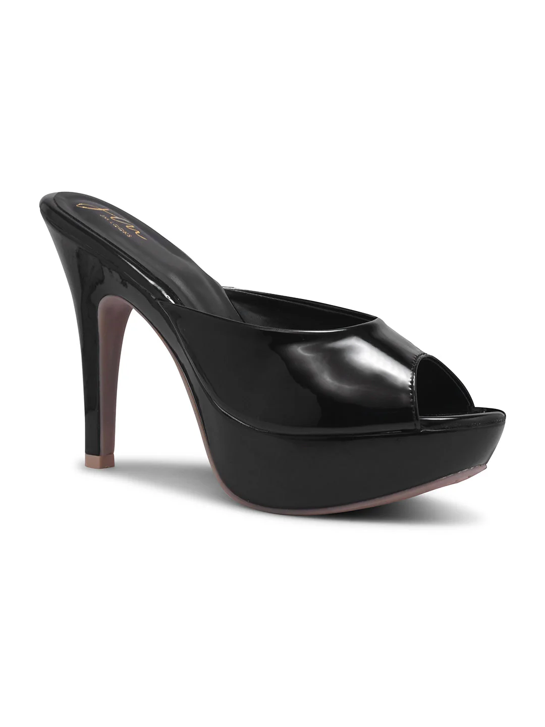 JM Looks Patent Peep Toe Platform Mules - Image 12