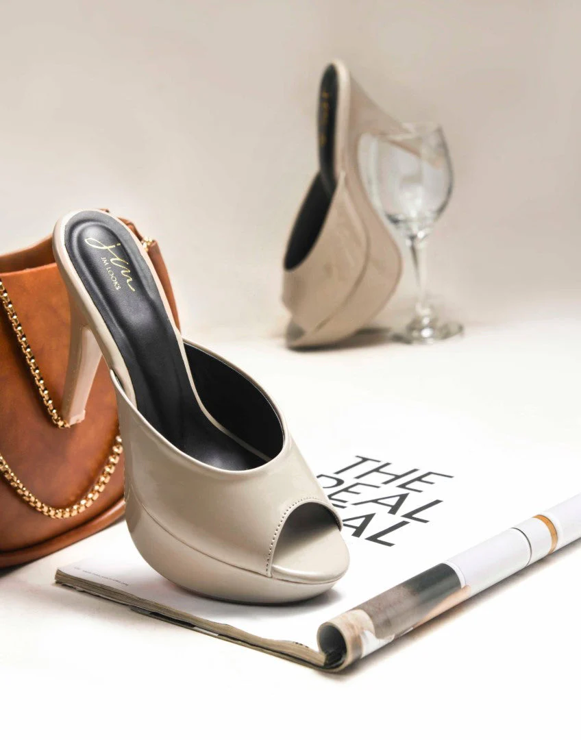 JM Looks Patent Peep Toe Platform Mules - Image 14