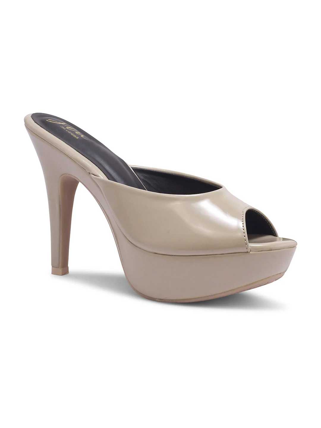 JM Looks Patent Peep Toe Platform Mules - Image 18