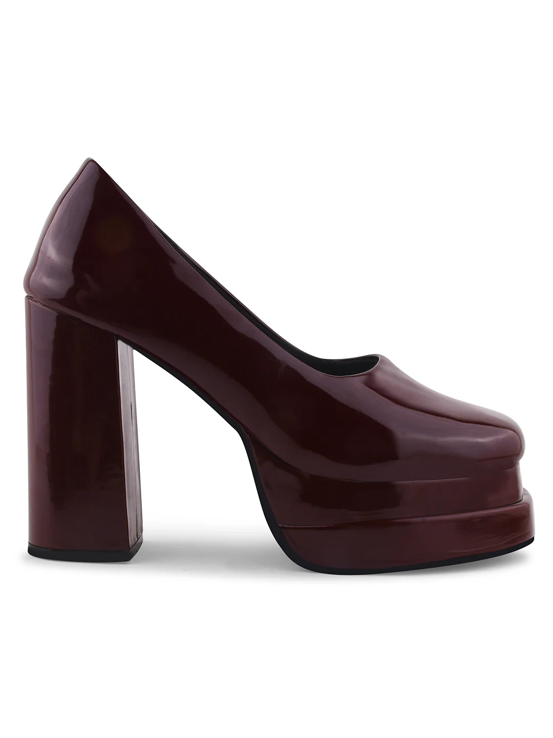Glossy Platform High Block Heels - Image 12
