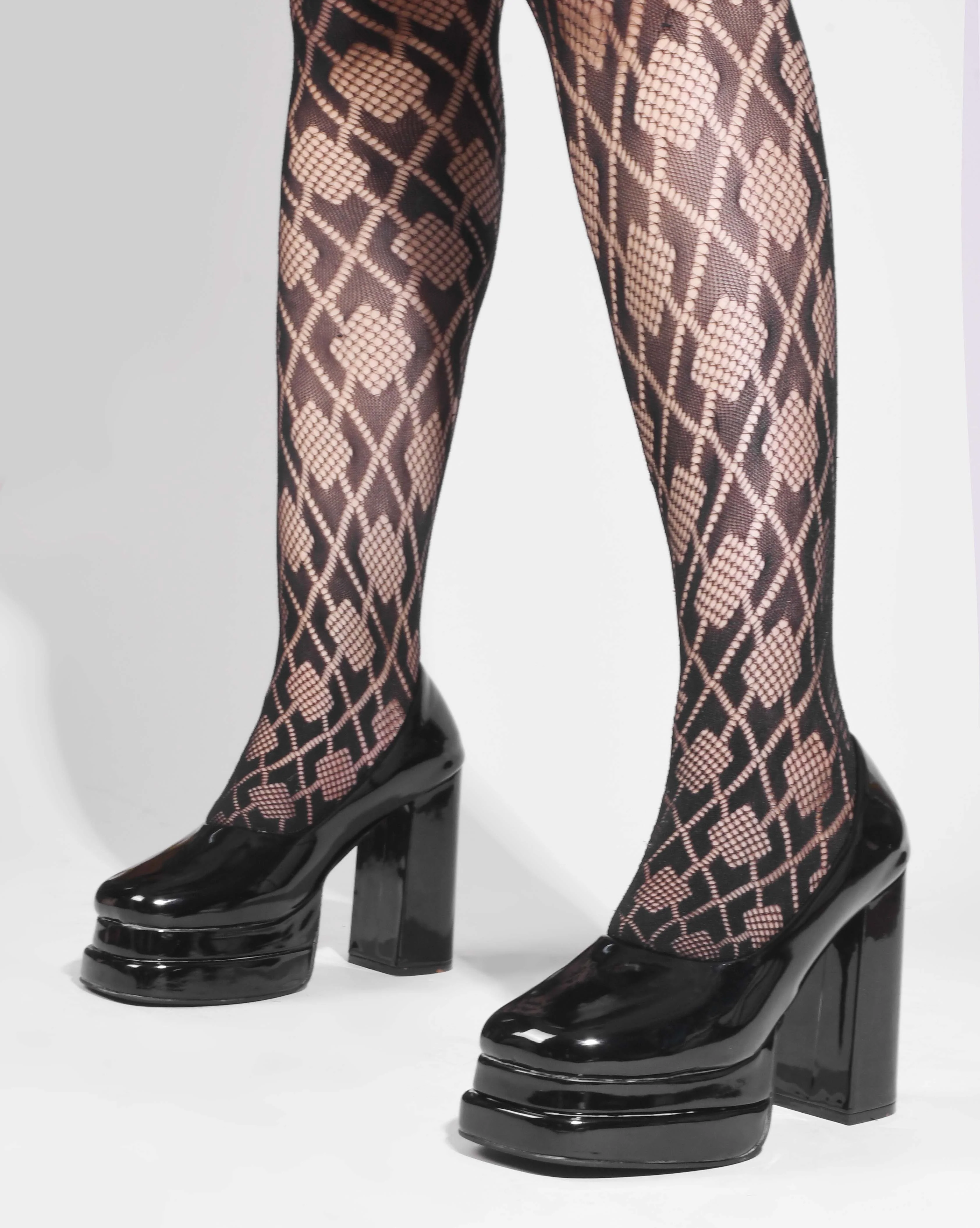 Glossy Platform High Block Heels - Image 3