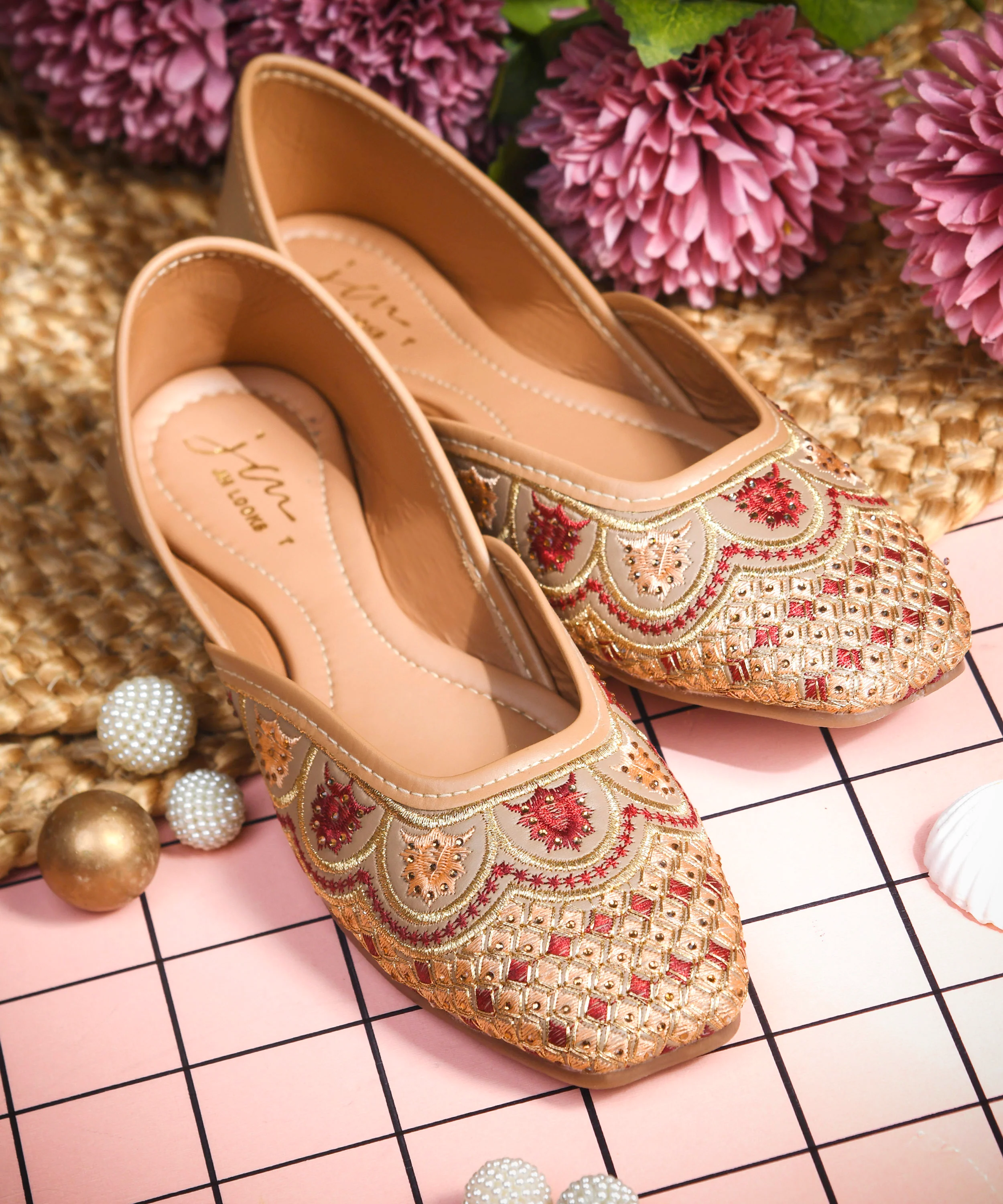 Handcrafted Embroidered Jutti Flats - Image 2