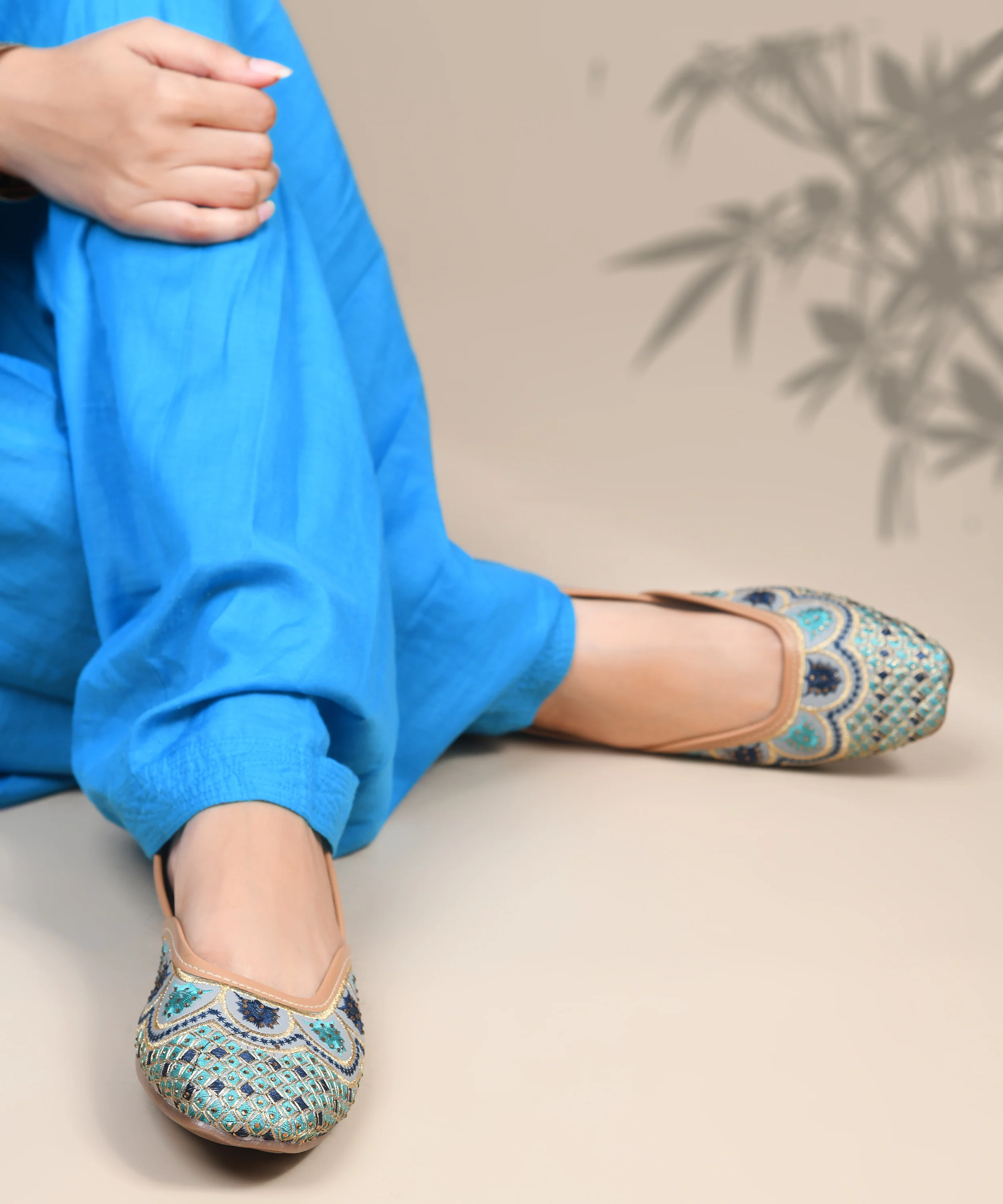 Handcrafted Embroidered Jutti Flats - Image 6