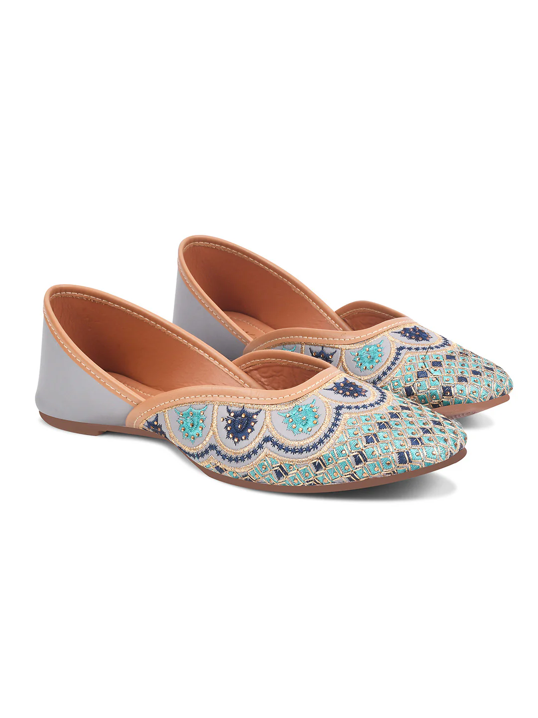 Handcrafted Embroidered Jutti Flats - Image 7