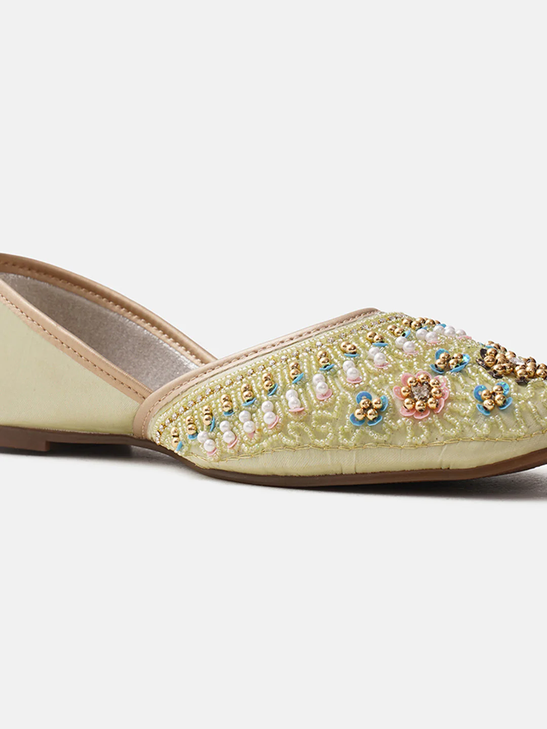 JM Looks Floral Motif Embellished Jutti - Image 12