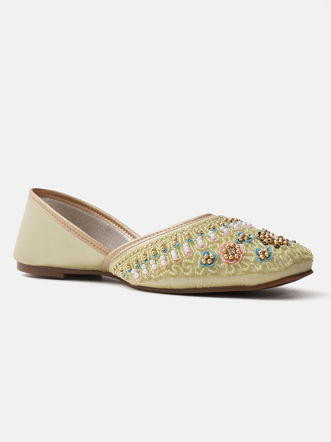 JM Looks Floral Embroidered Beaded Jutti - Image 12