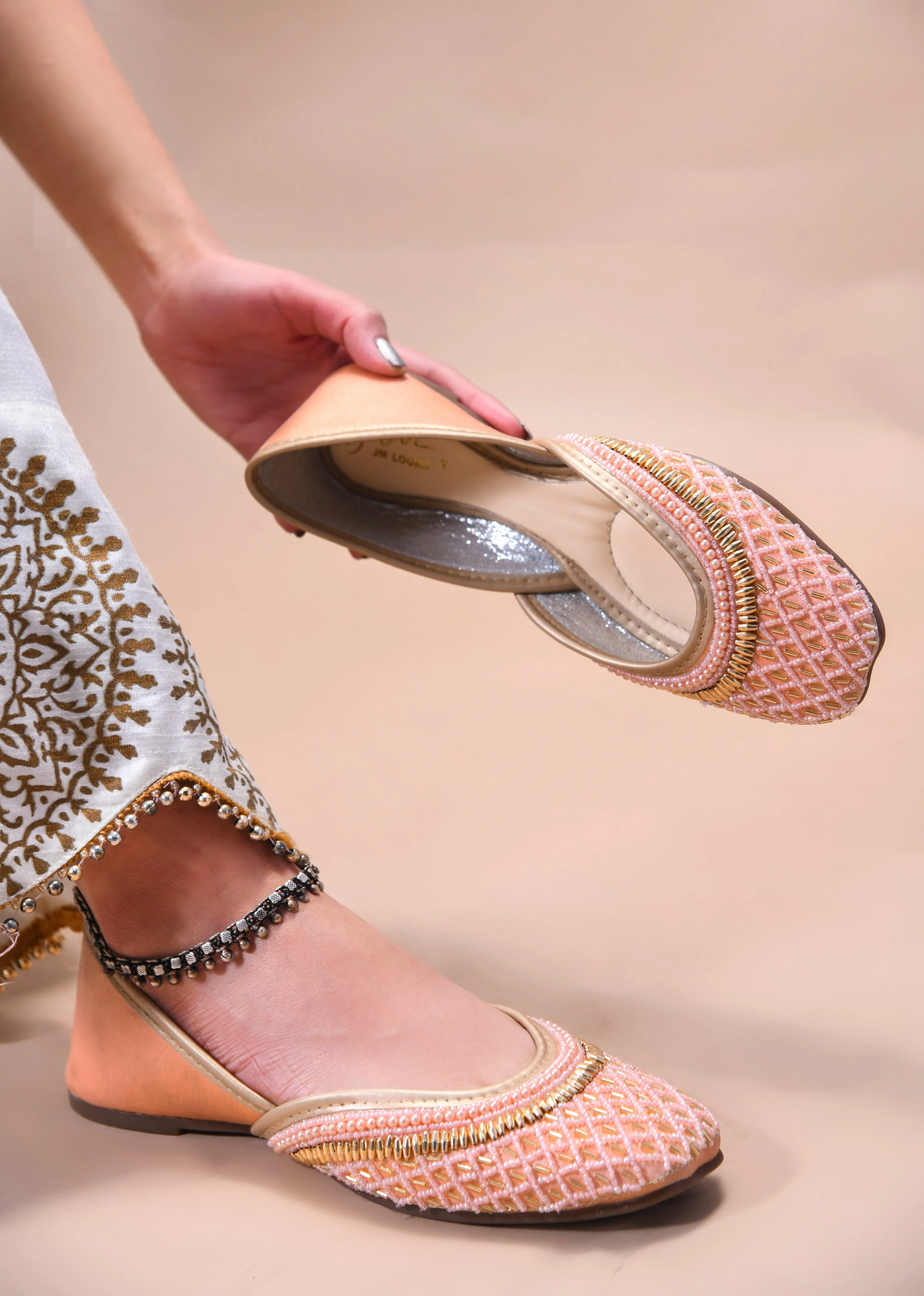 JM Looks Beaded Geometric Design Jutti - Image 8