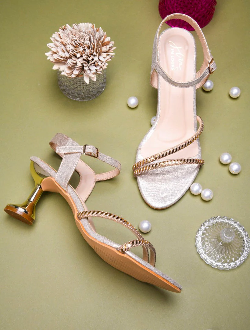 Jm Looks Embellished Strappy Stiletto Sandals