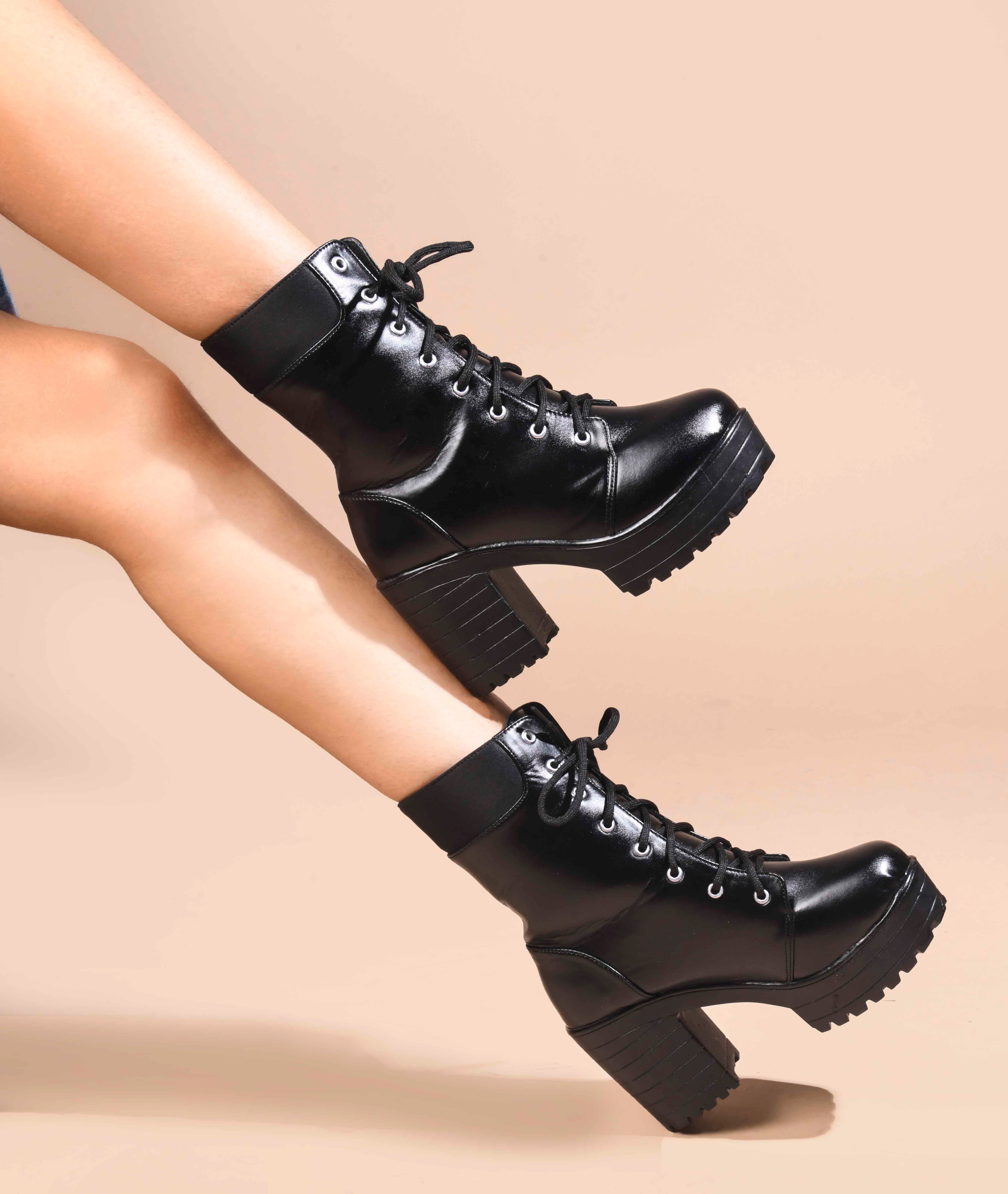 Jm Looks Bold Platform Lace-Up Boots for Women & Girls - Image 3