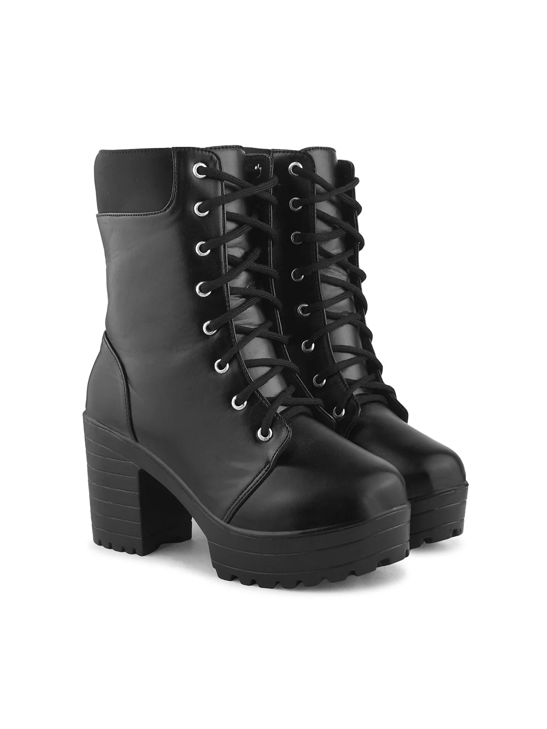 Jm Looks Bold Platform Lace-Up Boots for Women & Girls - Image 5