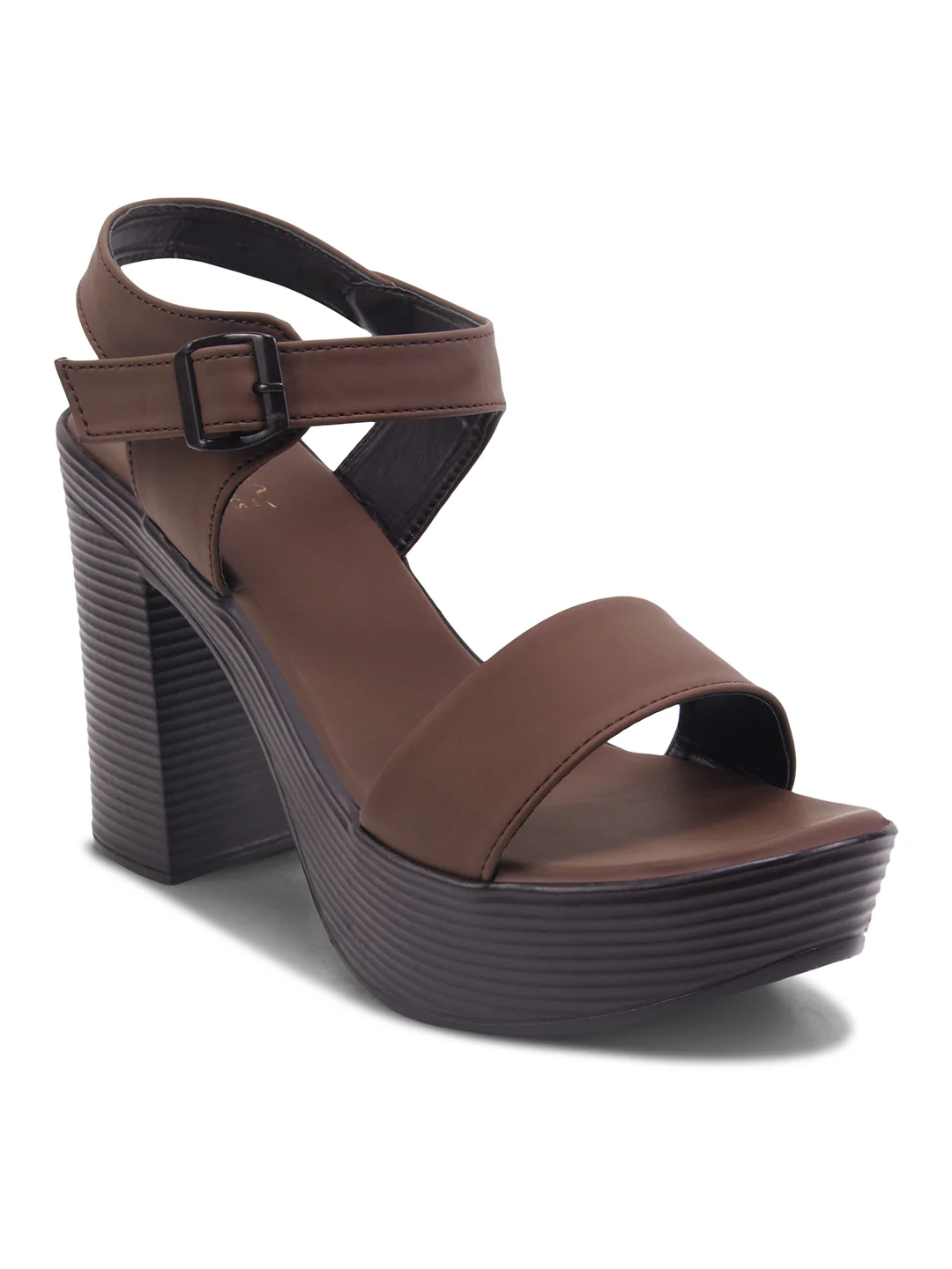 High Block Heel Platform Sandals with Adjustable Strap - Image 13