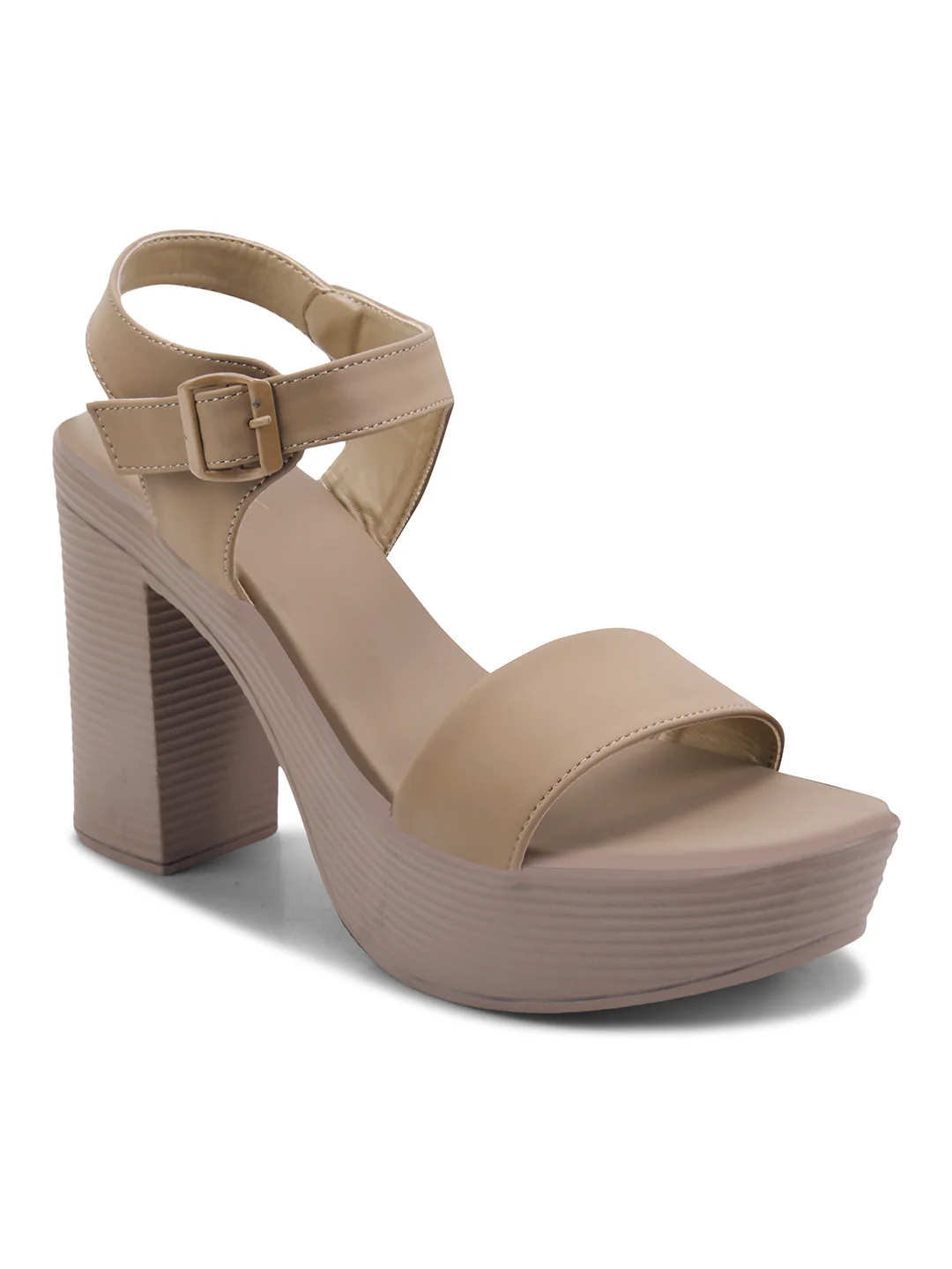 High Block Heel Platform Sandals with Adjustable Strap - Image 18