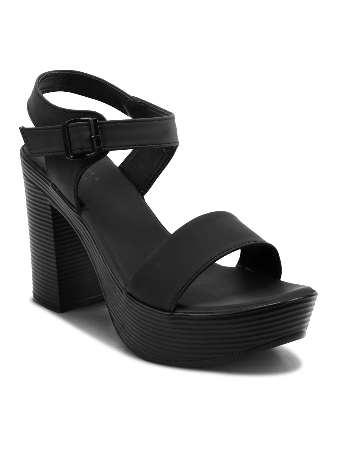High Block Heel Platform Sandals with Adjustable Strap - Image 8
