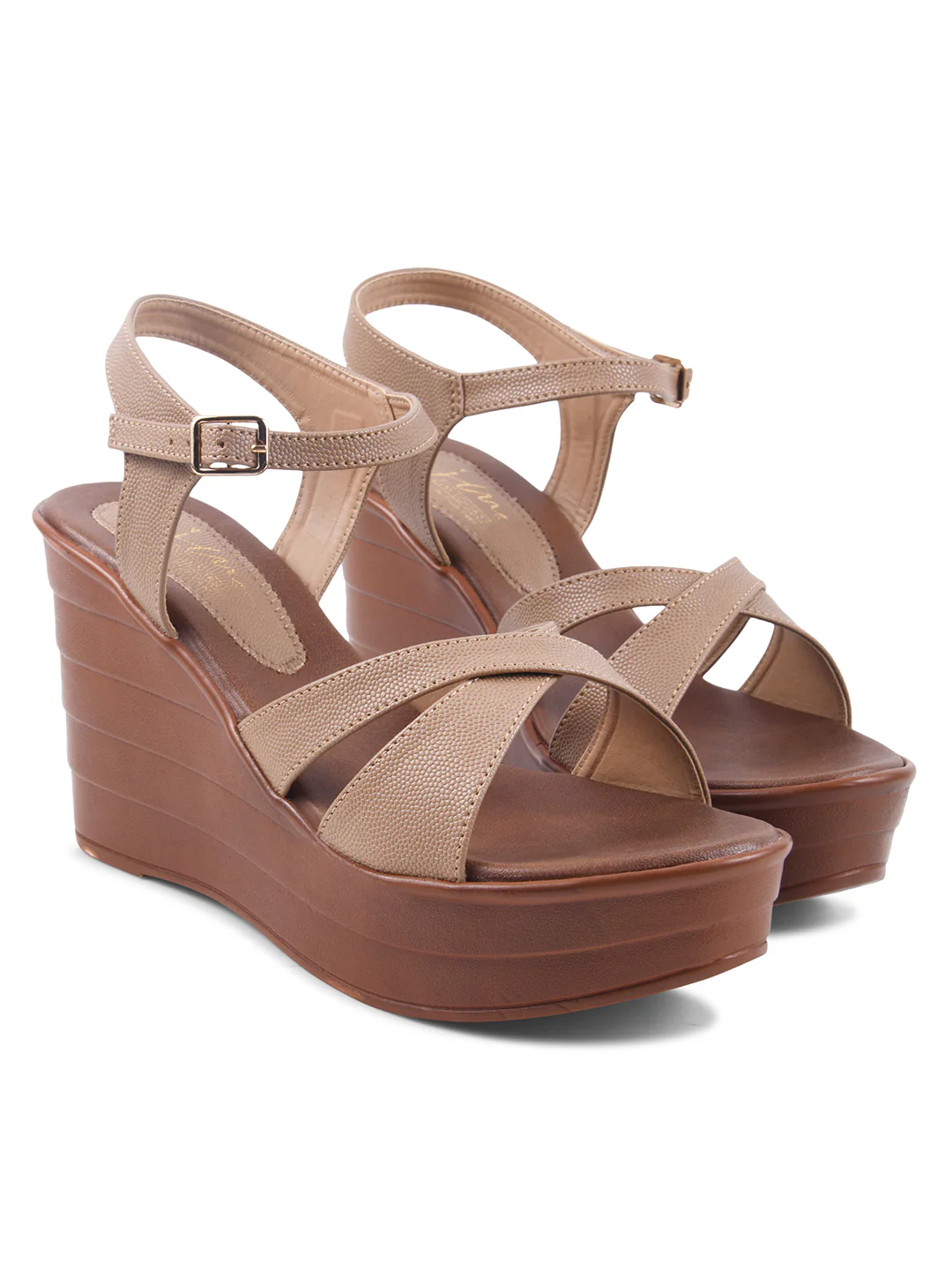 High Wedge Sandals with Crisscross Straps - Image 17