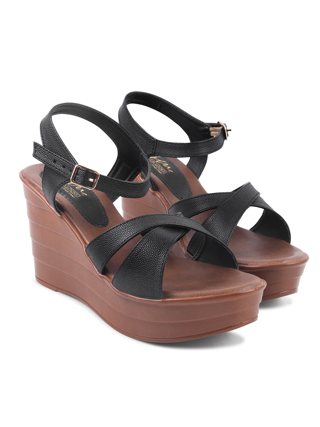 High Wedge Sandals with Crisscross Straps - Image 7
