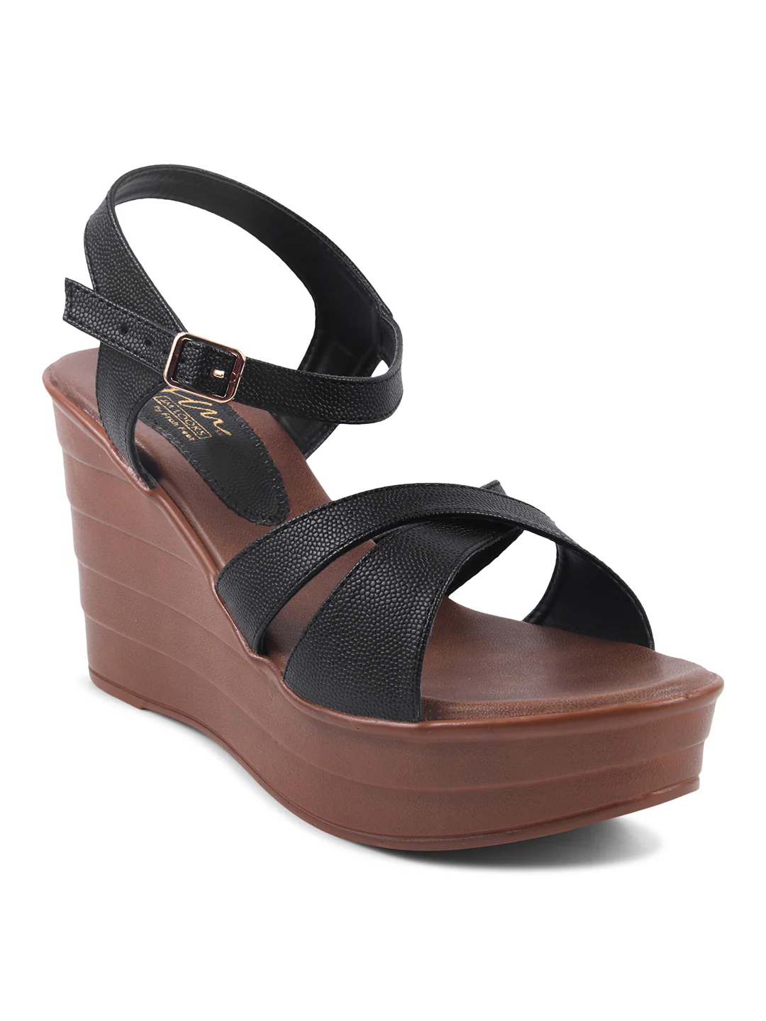 High Wedge Sandals with Crisscross Straps - Image 8
