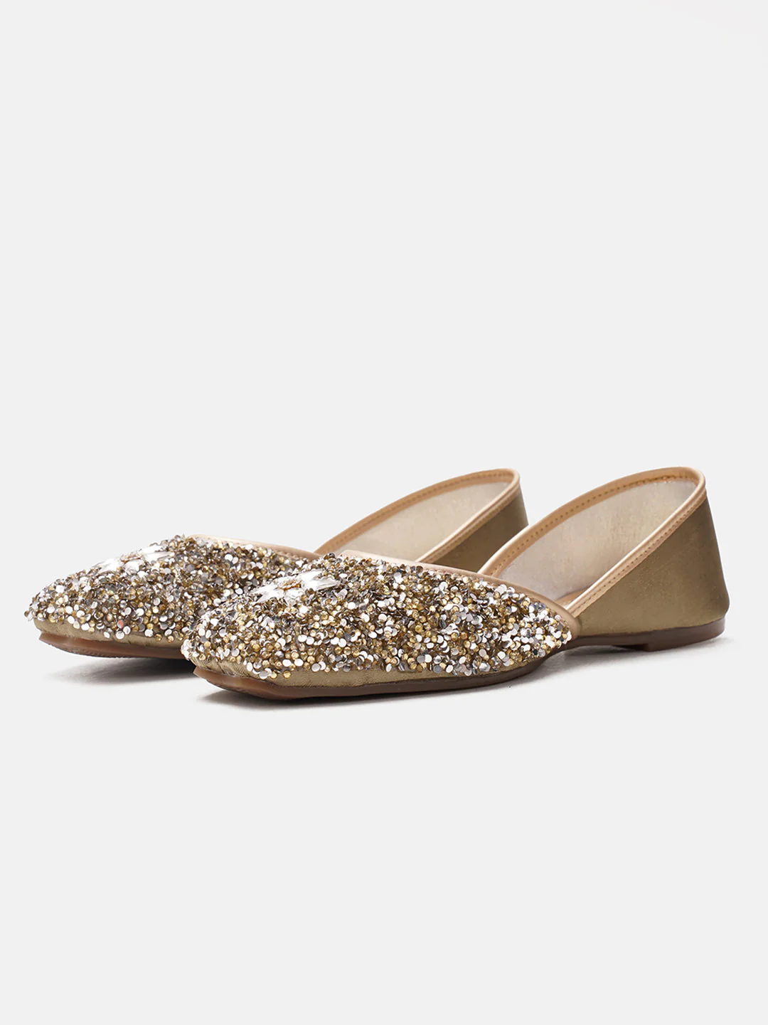 JM Looks Sequin Embellished Floral Jutti - Image 10