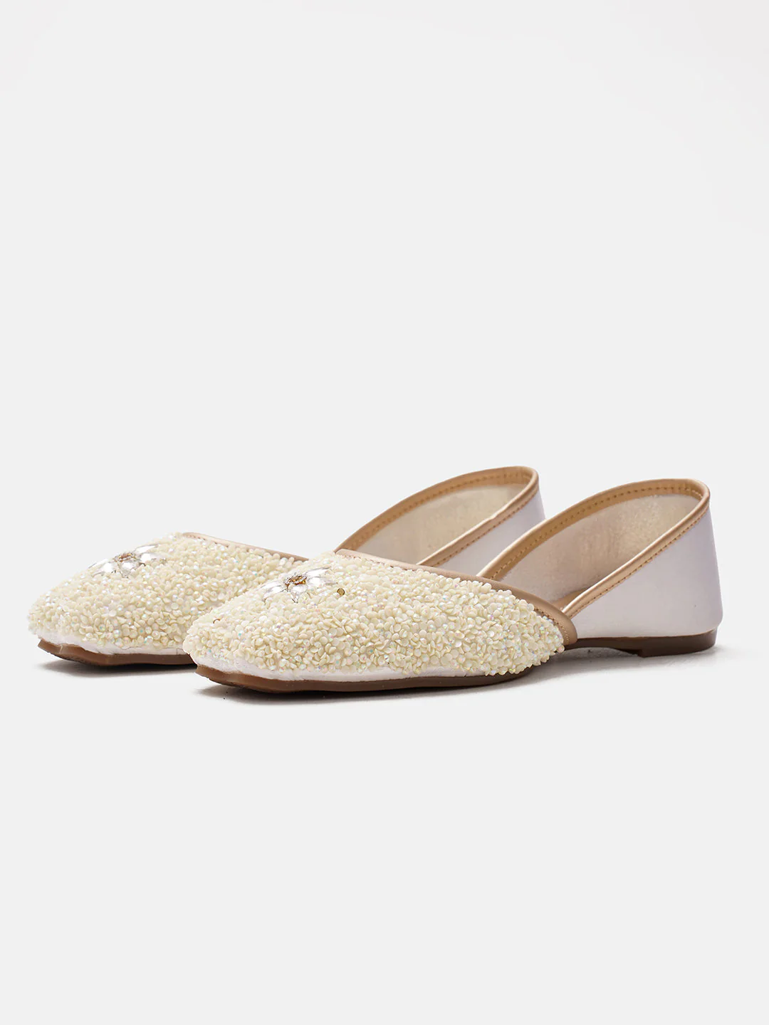 JM Looks Sequin Embellished Floral Jutti - Image 17