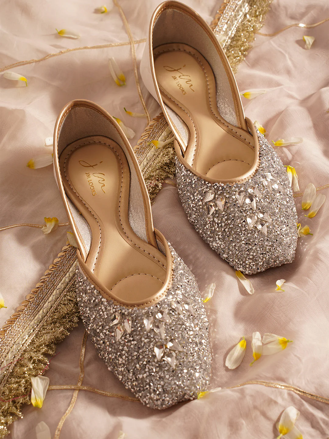JM Looks Stone Studded Sequin Jutti - Image 13