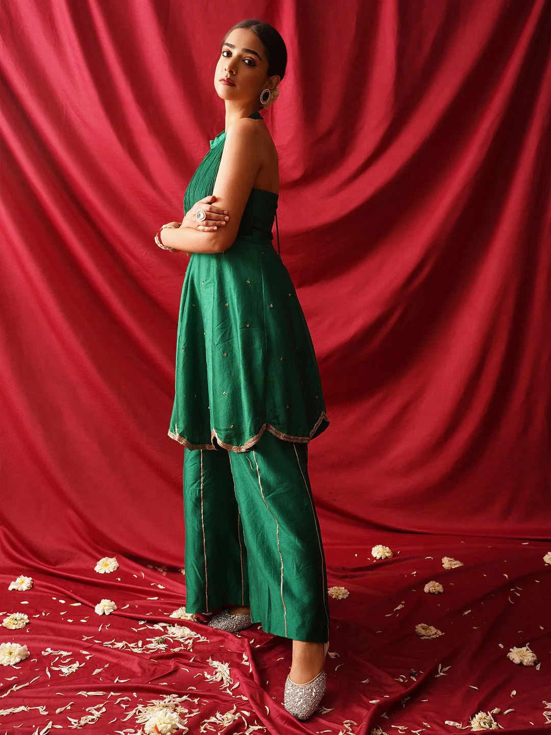 JM Looks Stone Studded Sequin Jutti - Image 14