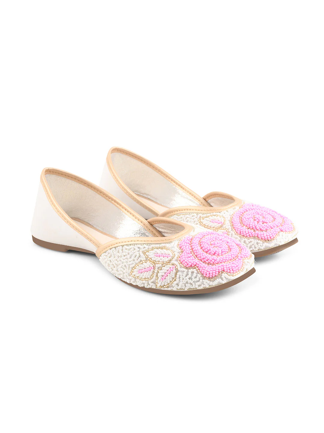 Jm Looks Floral Beaded Juttis for Women - Image 10