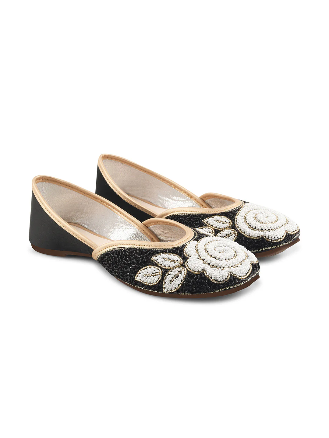 Jm Looks Floral Beaded Juttis for Women - Image 16