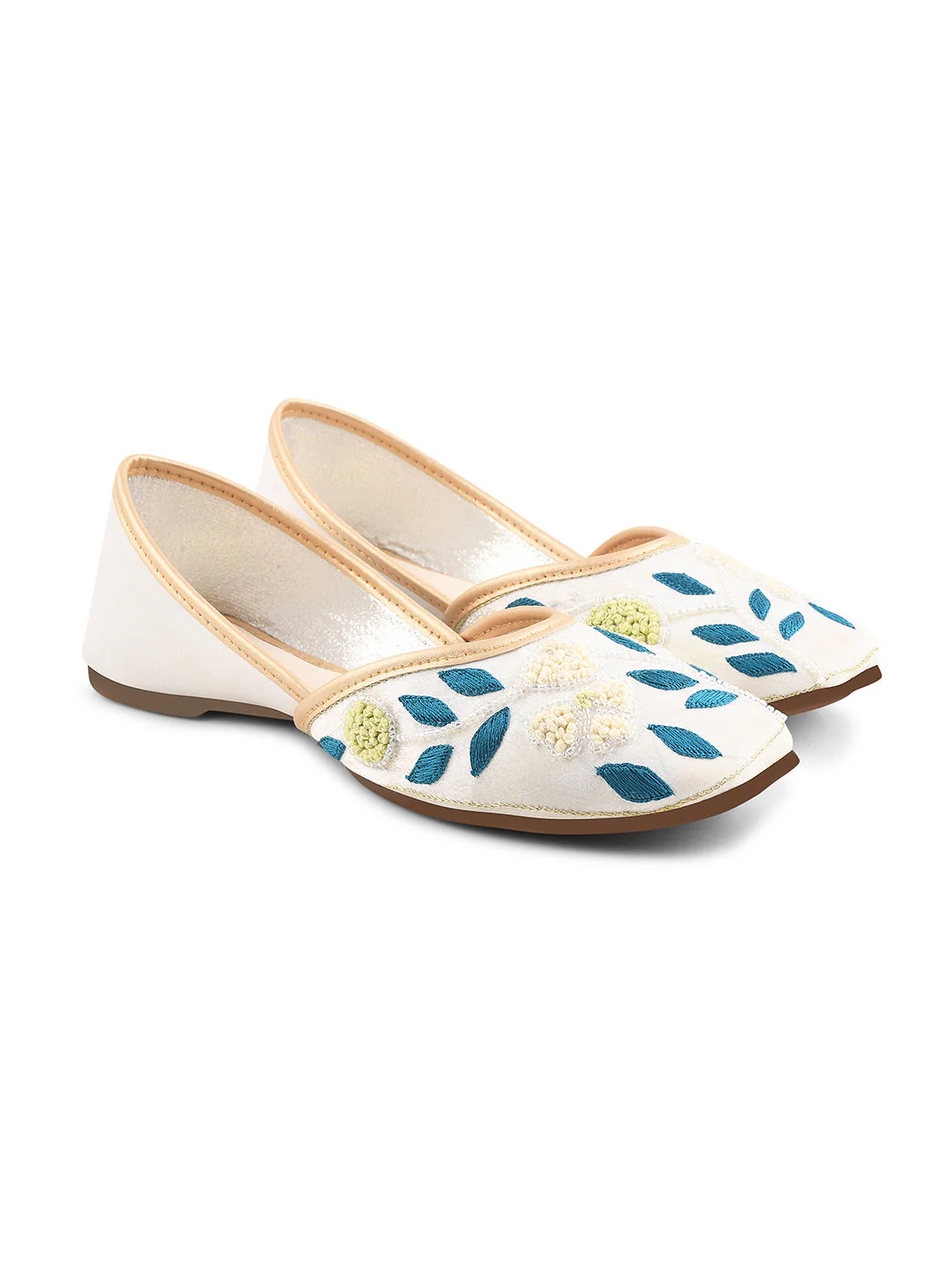 Jm Looks Floral Embroidered Juttis for Women - Image 10