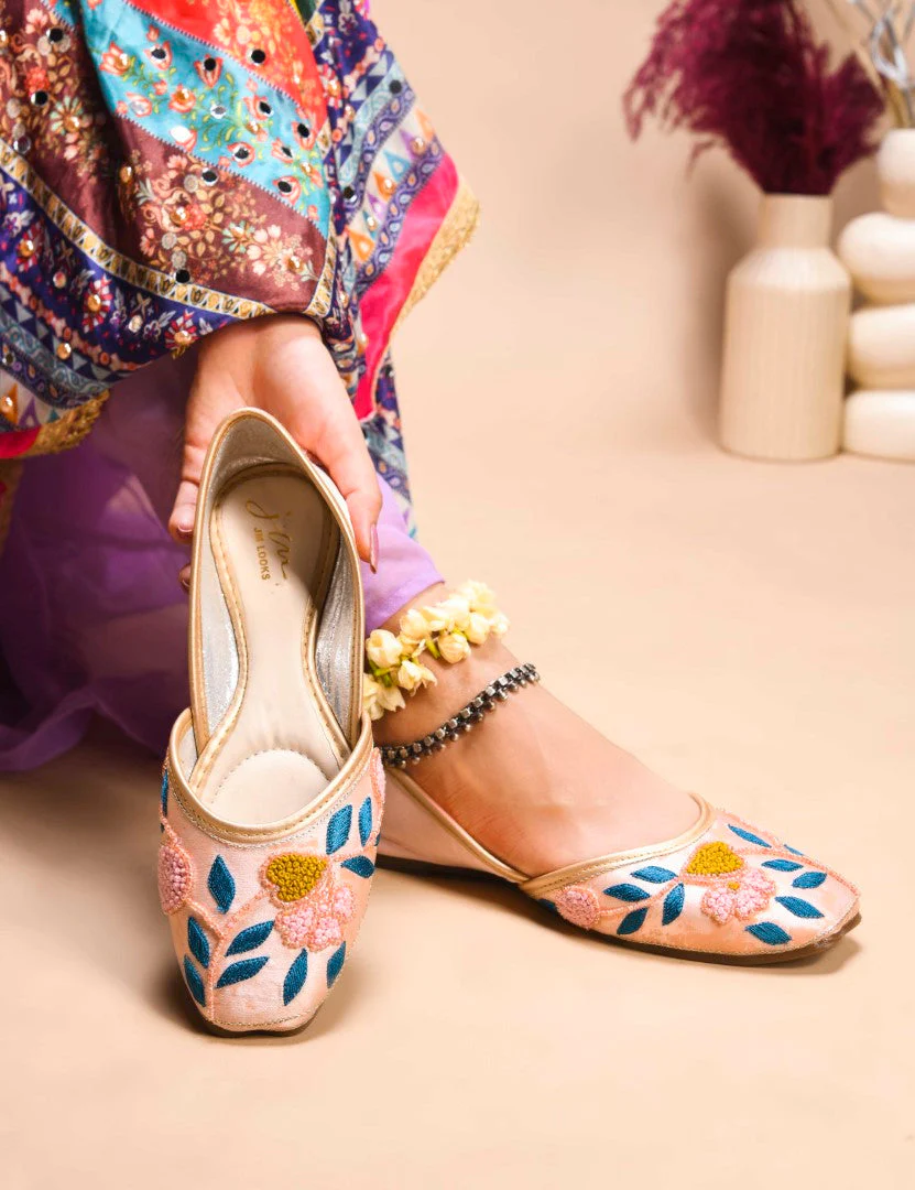 Jm Looks Floral Embroidered Juttis for Women - Image 14