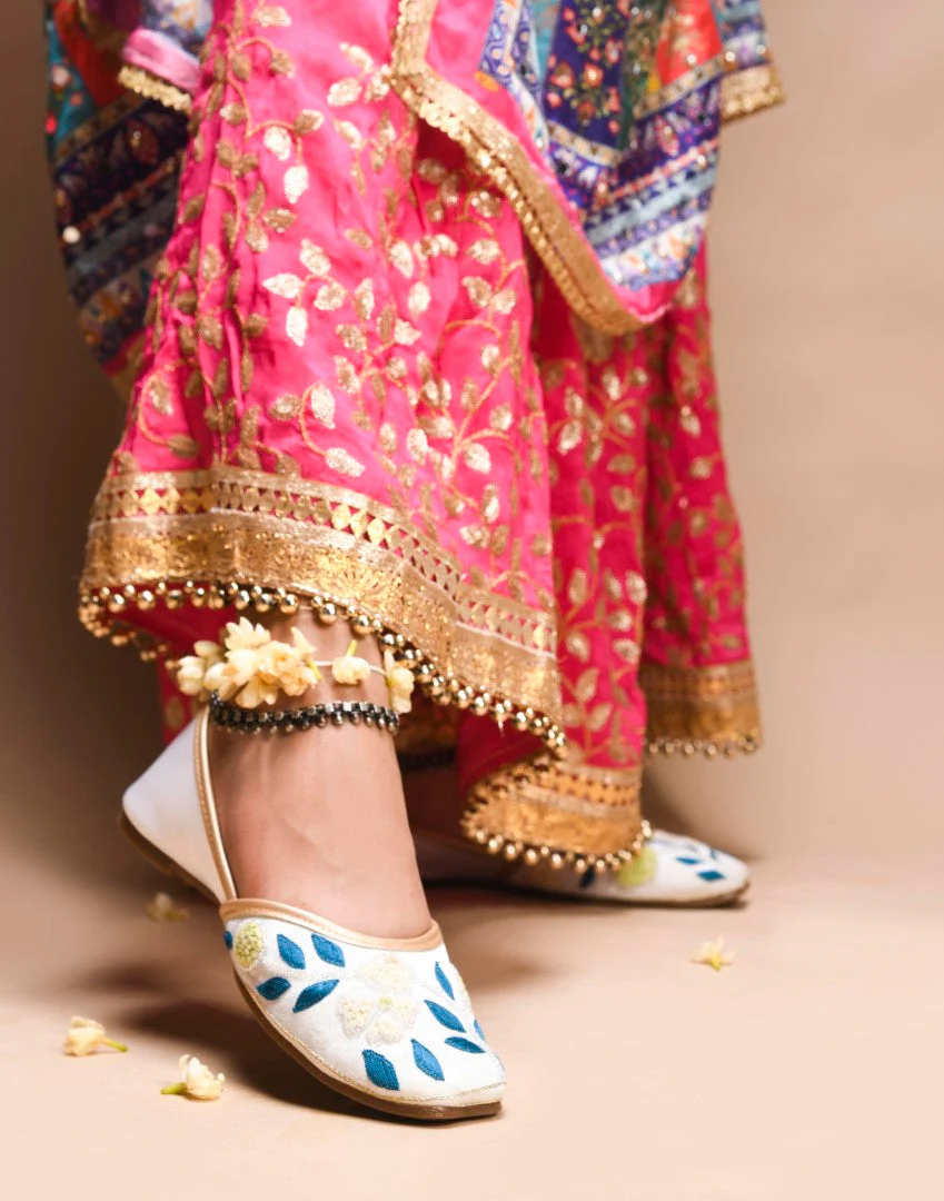 Jm Looks Floral Embroidered Juttis for Women - Image 8