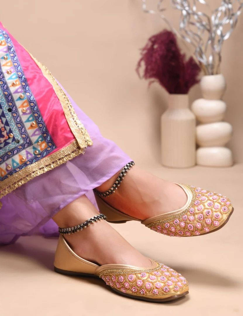 Jm Looks Embellished Petal Design Juttis
