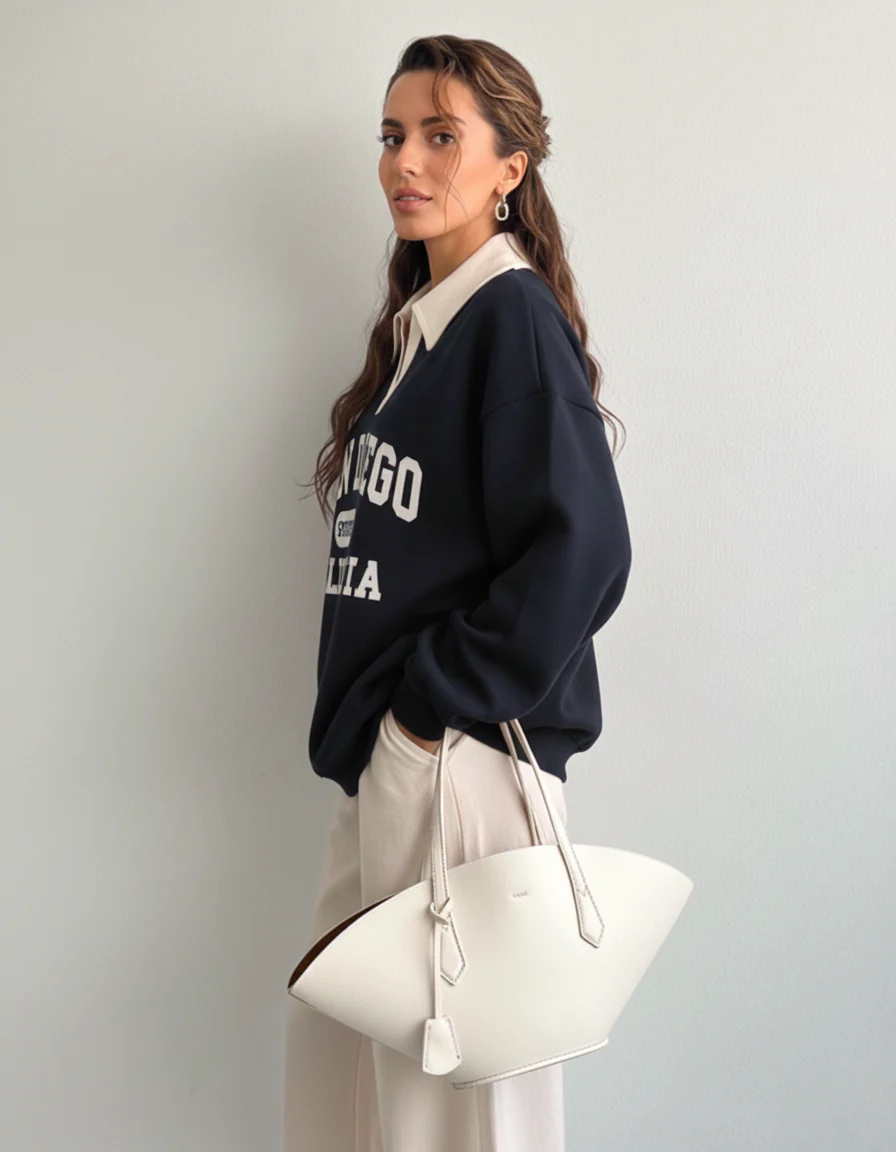 Knit Long Sleeve Polo Sweatshirt - Image 9