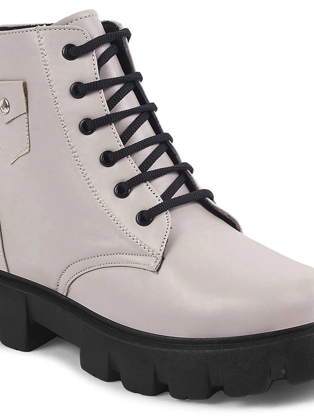 Jm Looks Bold Lace-Up Combat Boots for Women & Girls - Image 12