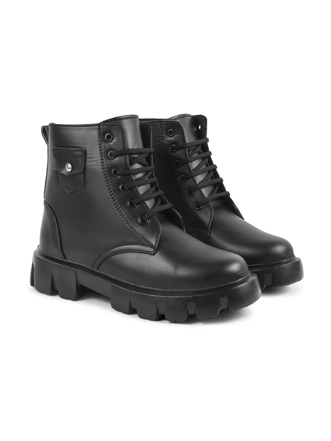 Jm Looks Bold Lace-Up Combat Boots for Women & Girls - Image 5
