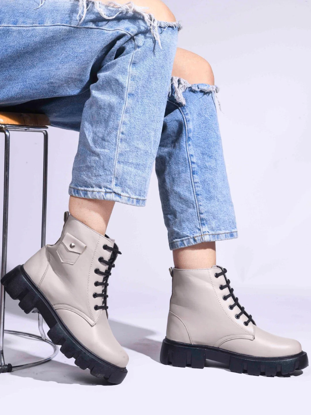 Jm Looks Bold Lace-Up Combat Boots for Women & Girls - Image 8