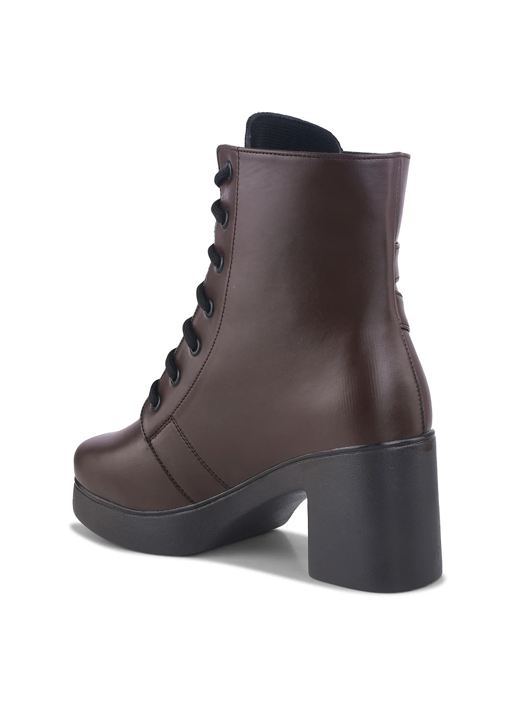 Lace-Up Block Heel Ankle Boots with Side Buckle - Image 12