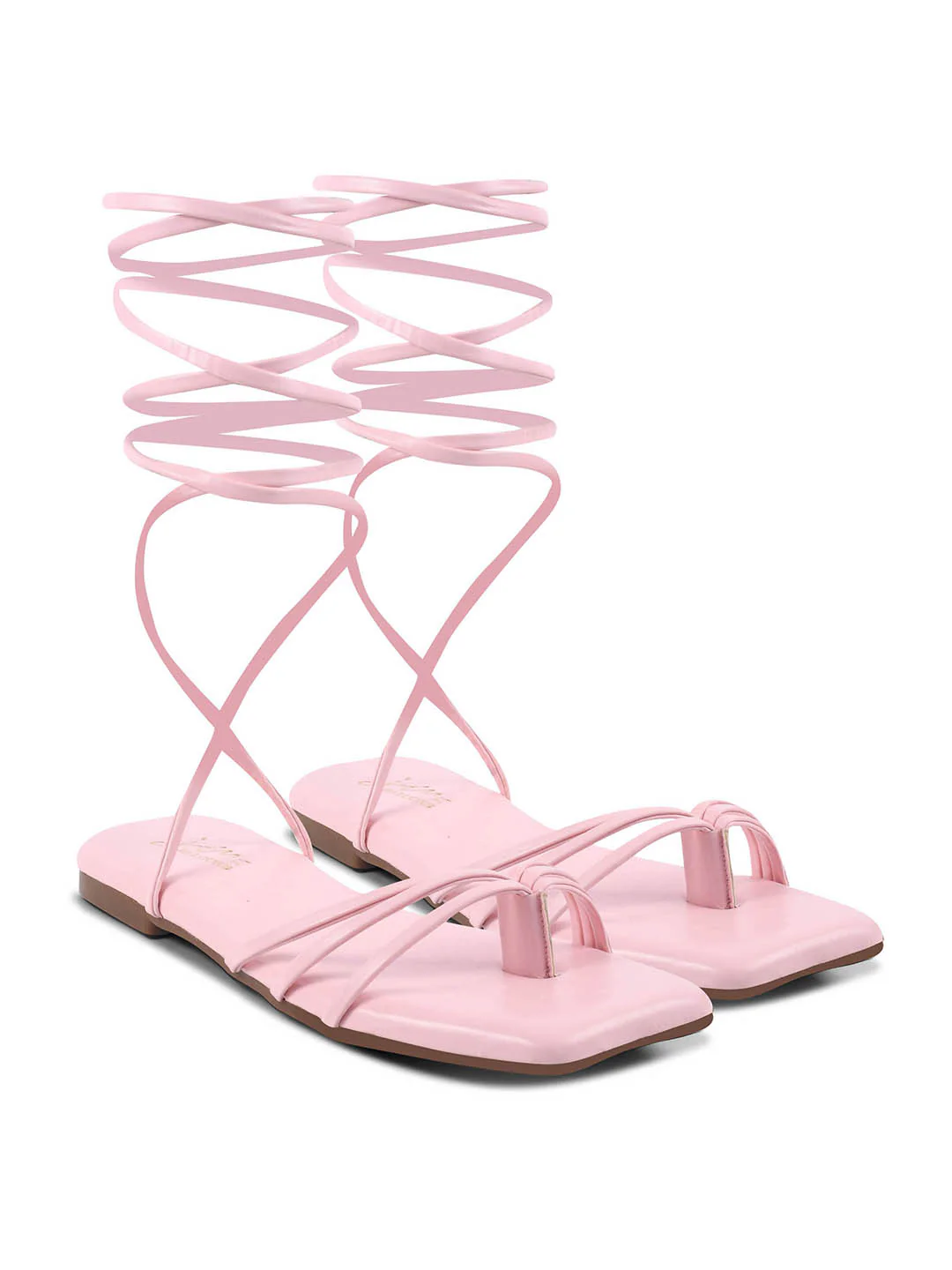 Lace-Up Gladiator Flat Sandals with Toe Ring Design - Image 10