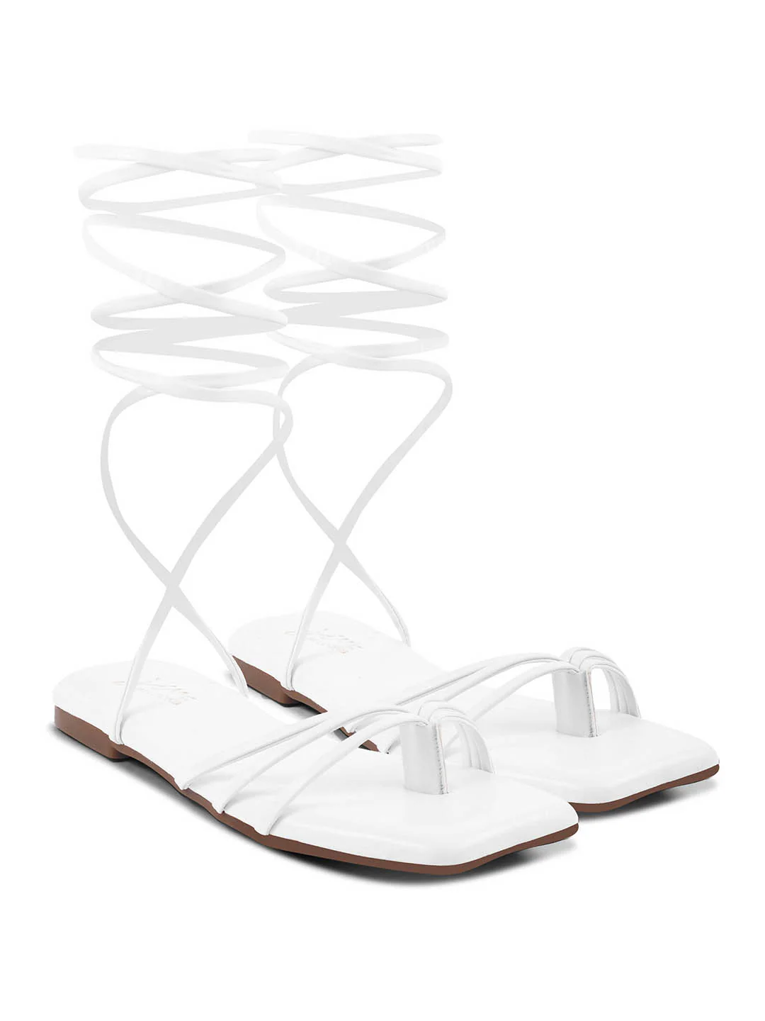 Lace-Up Gladiator Flat Sandals with Toe Ring Design - Image 14