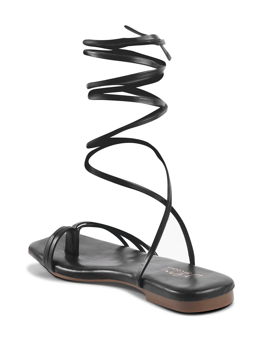 Lace-Up Gladiator Flat Sandals with Toe Ring Design - Image 7