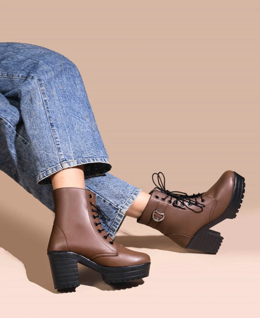 Jm Looks Trendy Lace-Up Combat Boots for Women & Girls - Image 10