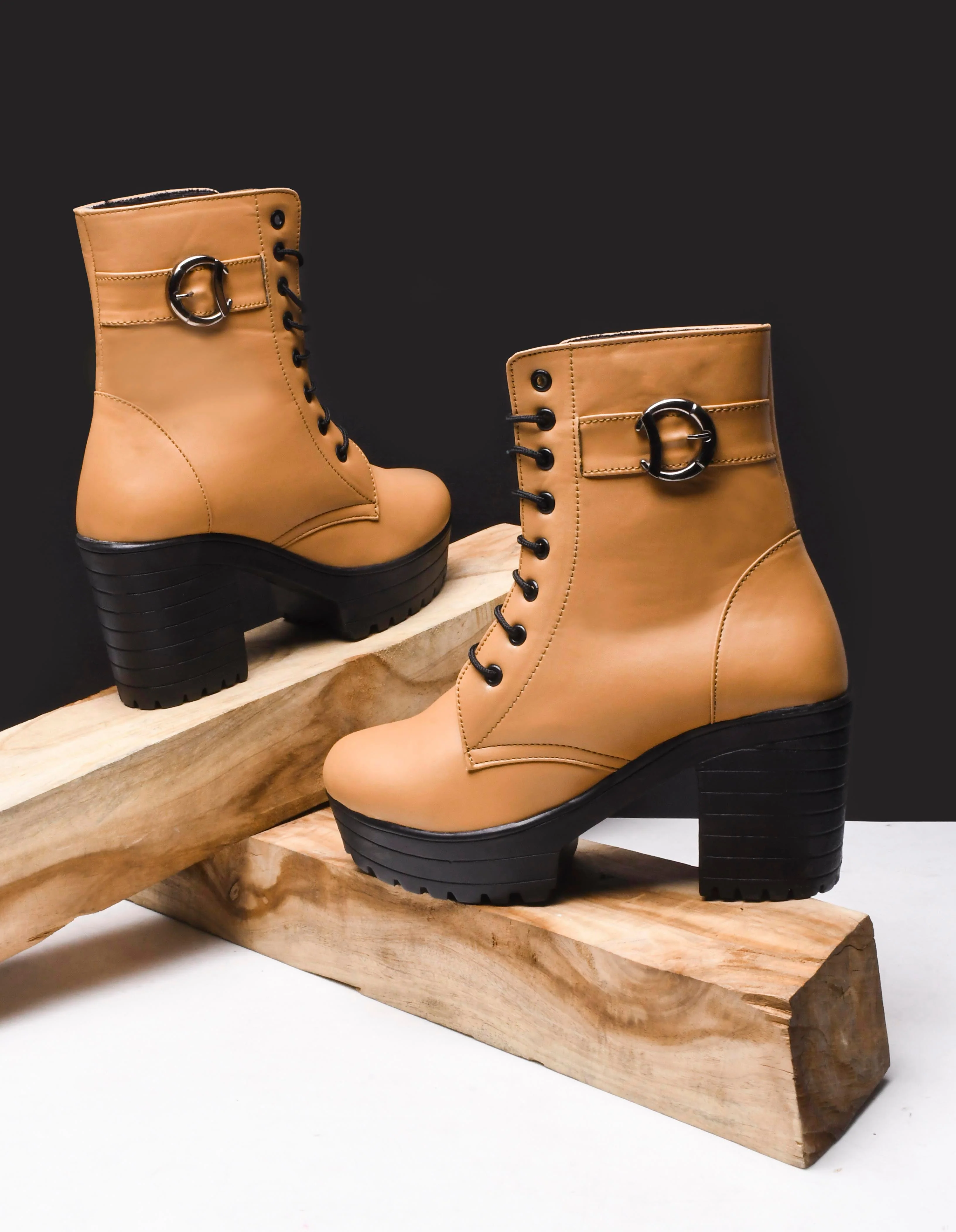 Jm Looks Trendy Lace-Up Combat Boots for Women & Girls - Image 13