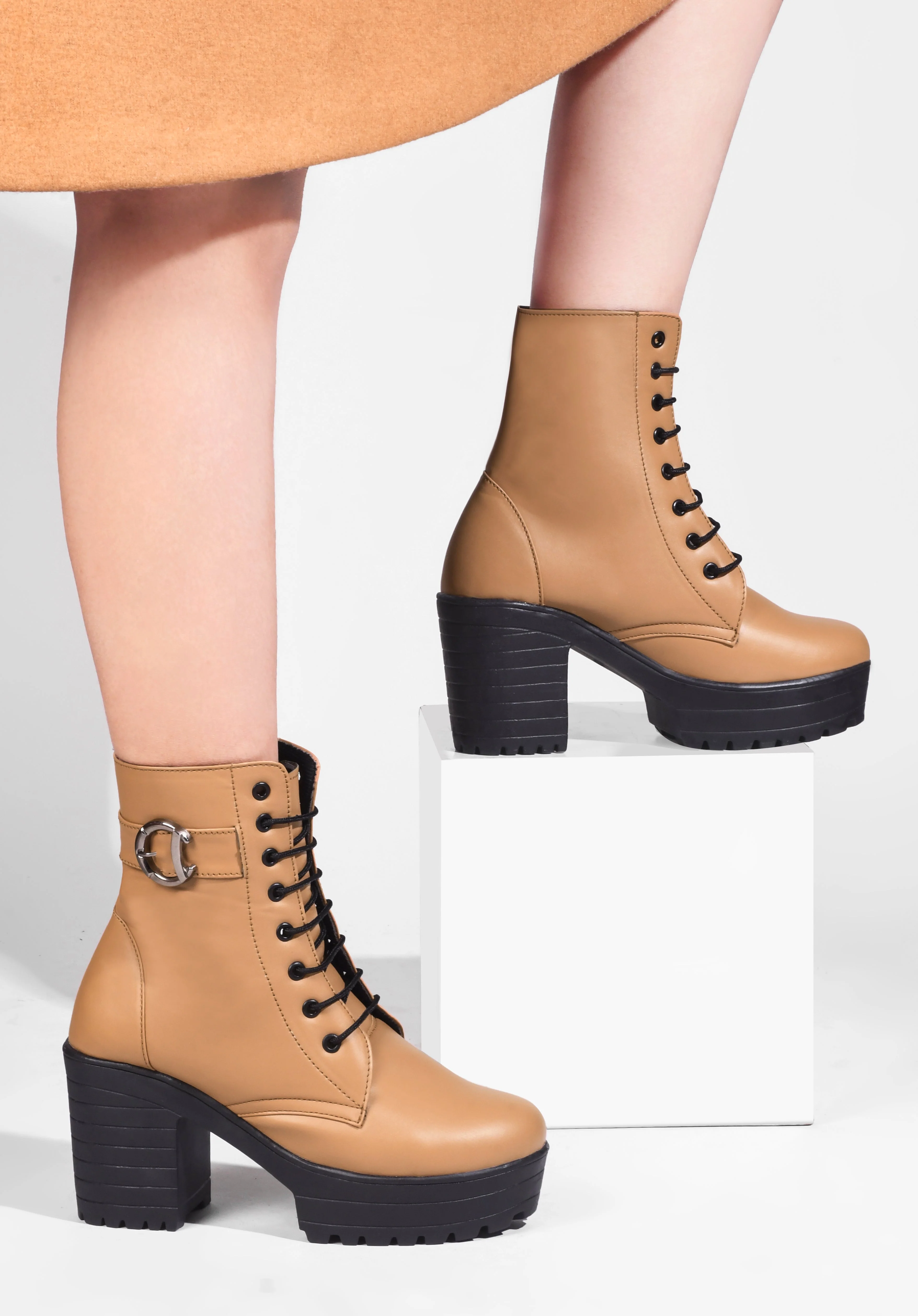 Jm Looks Trendy Lace-Up Combat Boots for Women & Girls - Image 14