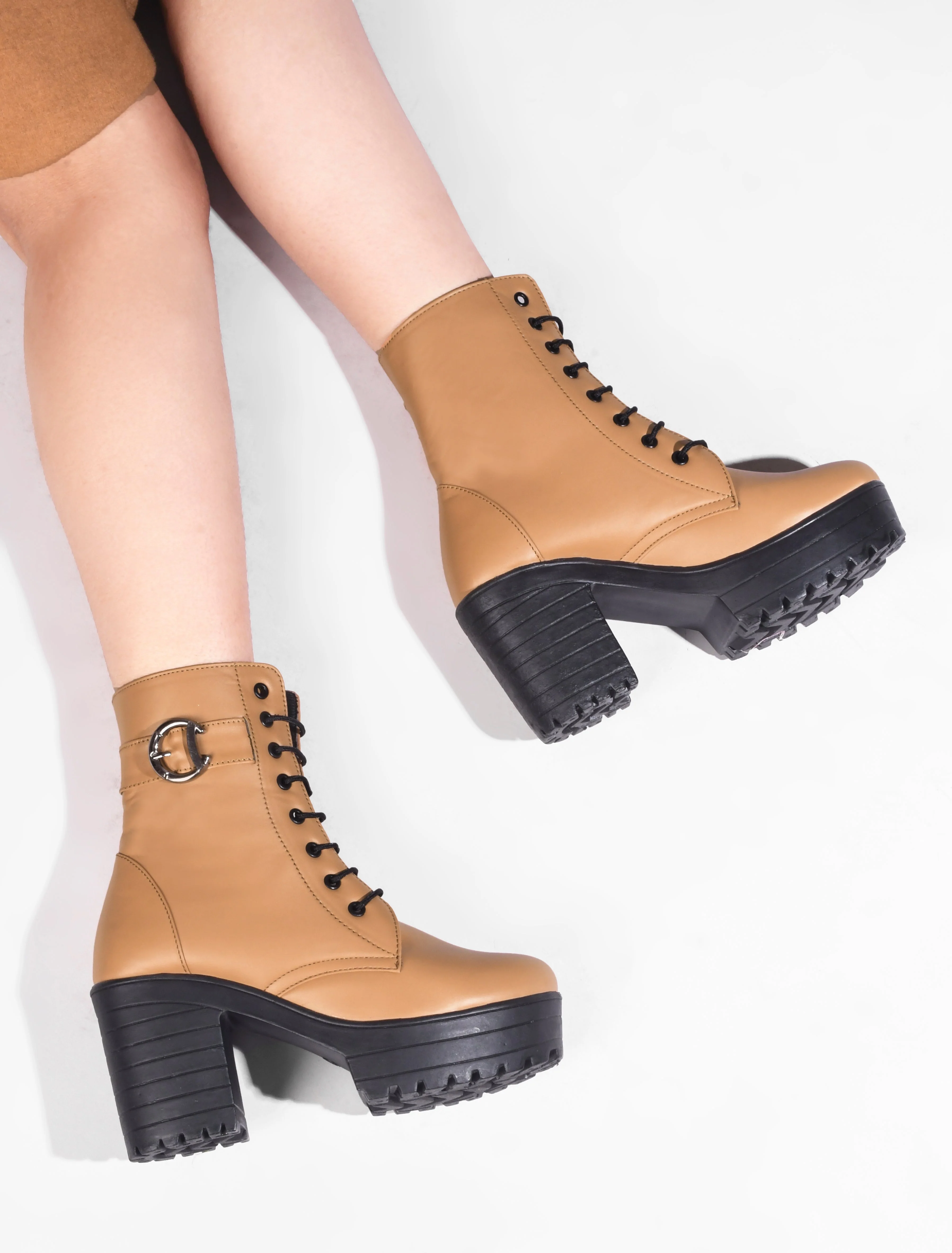 Jm Looks Trendy Lace-Up Combat Boots for Women & Girls - Image 16