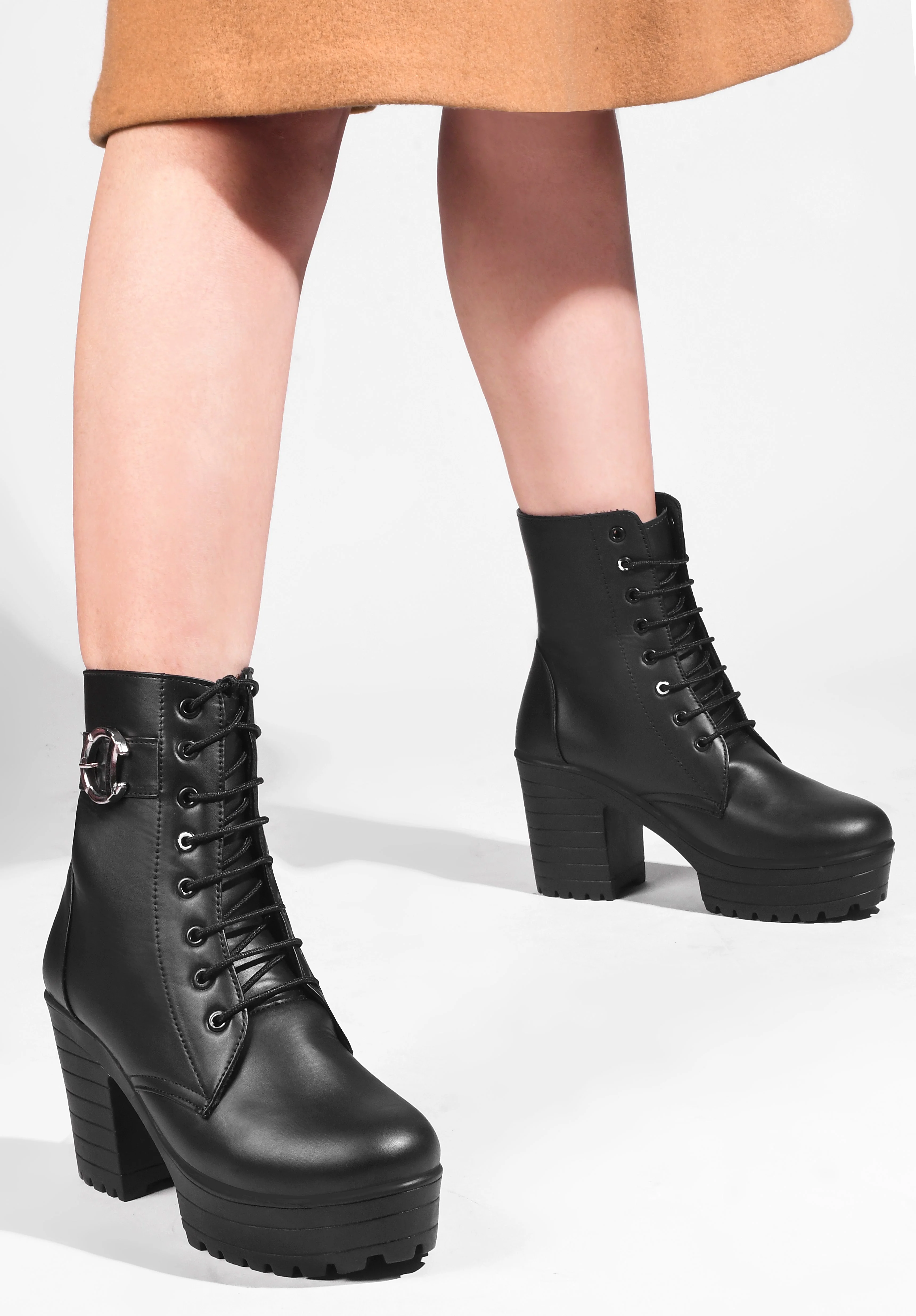 Jm Looks Trendy Lace-Up Combat Boots for Women & Girls - Image 4