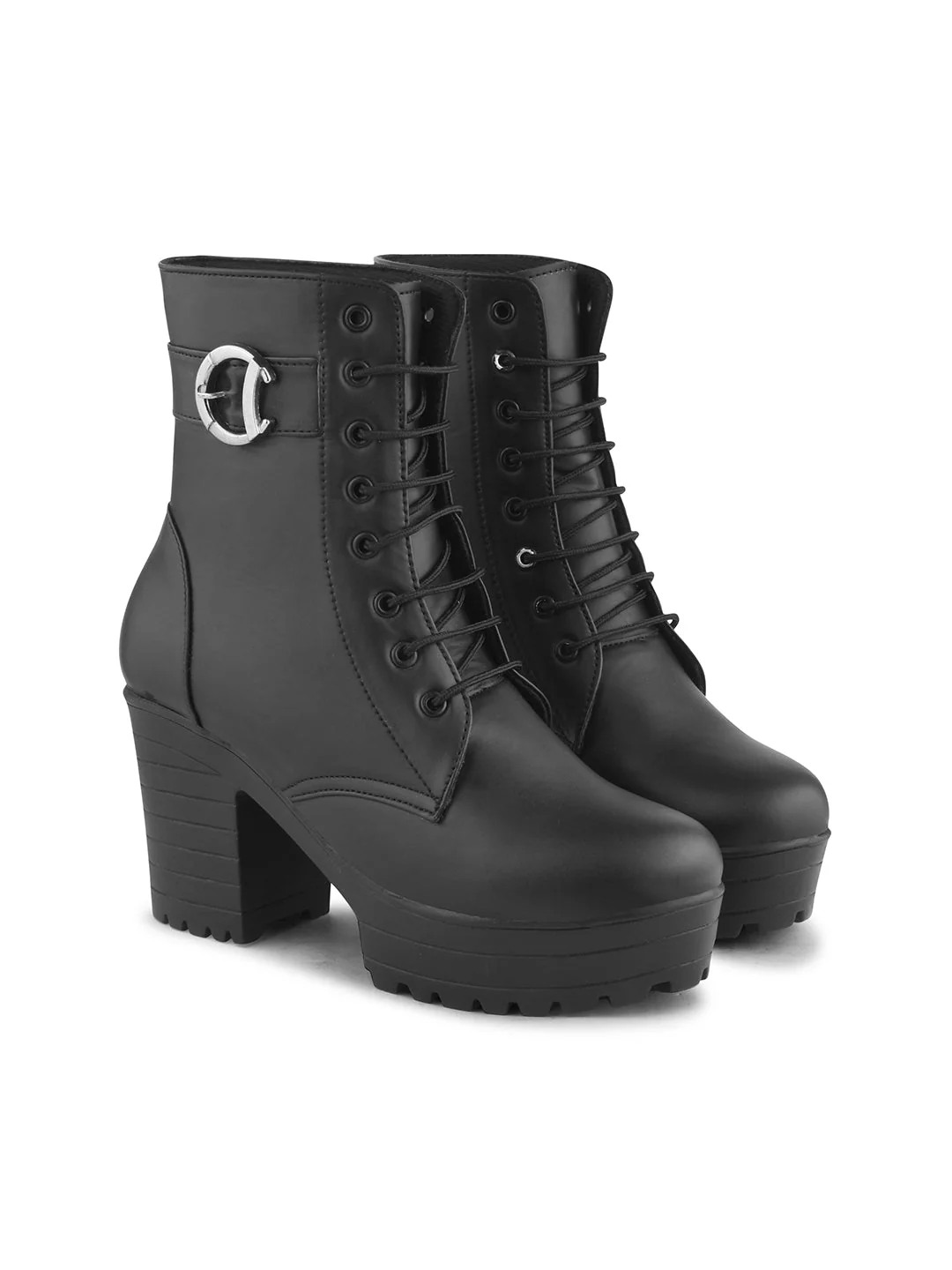 Jm Looks Trendy Lace-Up Combat Boots for Women & Girls - Image 6