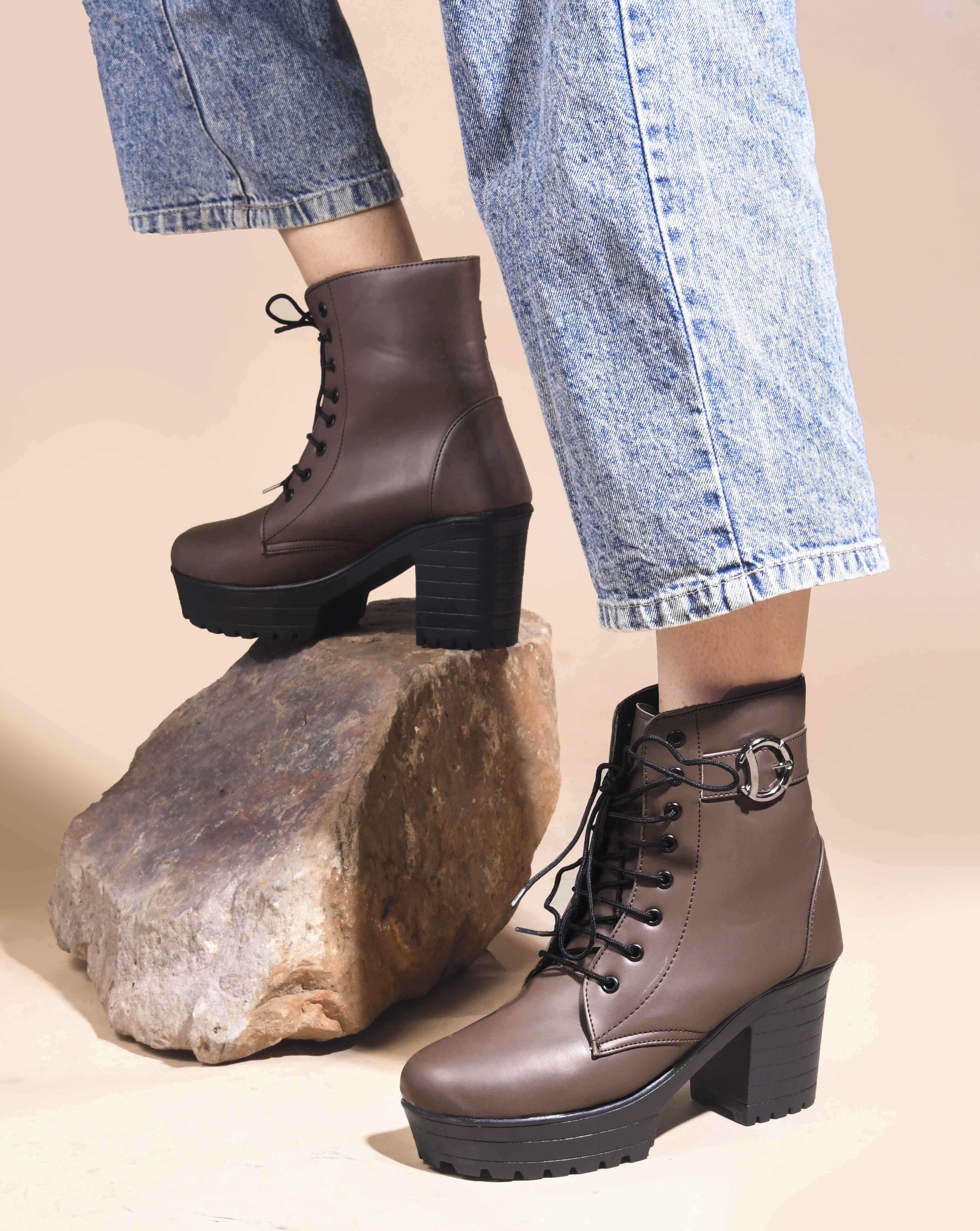 Jm Looks Trendy Lace-Up Combat Boots for Women & Girls - Image 8