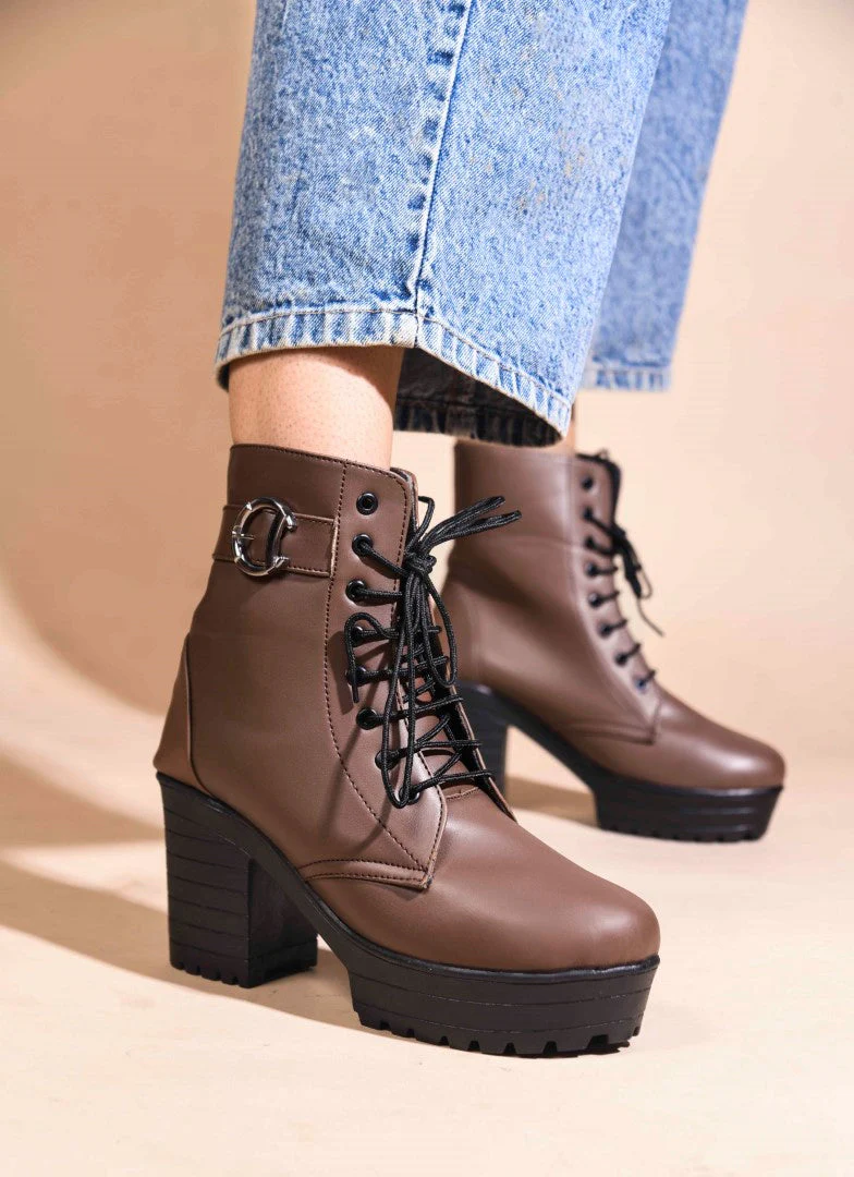 Jm Looks Trendy Lace-Up Combat Boots for Women & Girls - Image 9