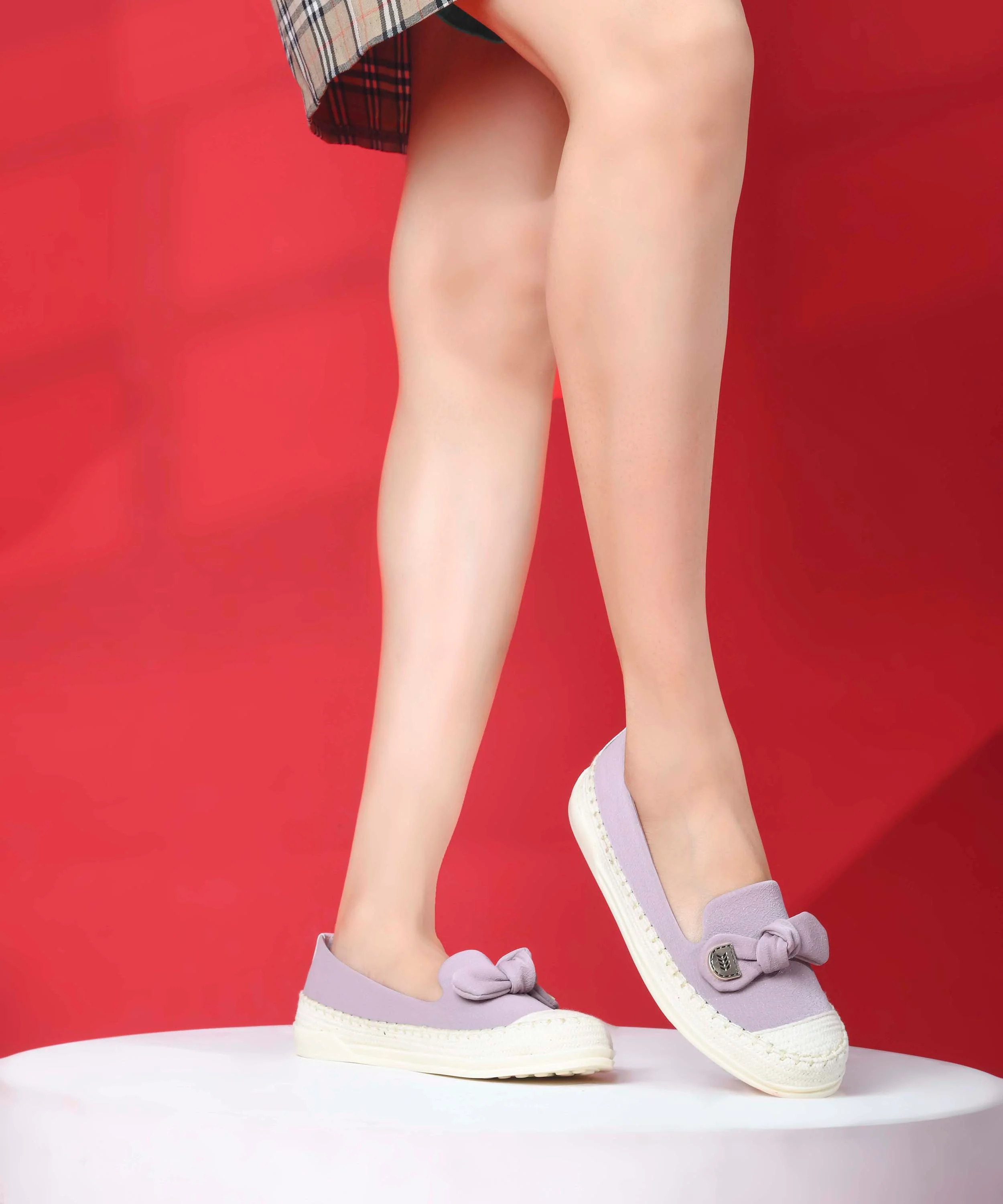 Lavender Casual Loafers with Bow Detail - Image 13