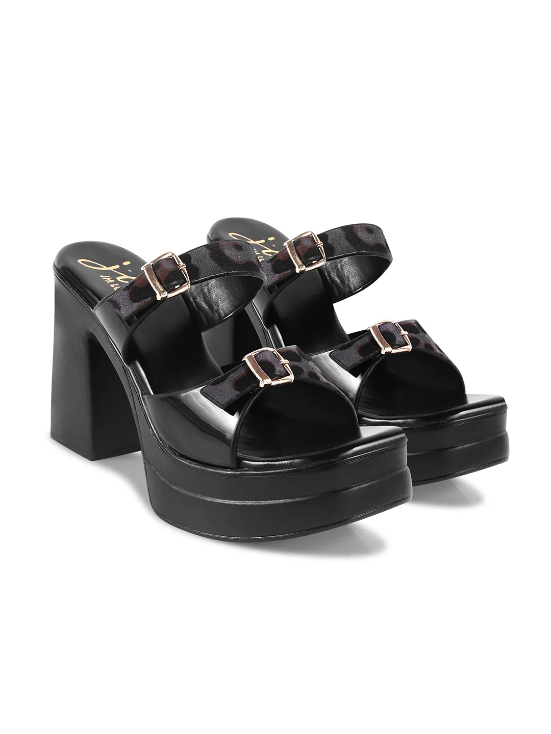 JM Looks Leopard Buckle Platform Heels - Image 11