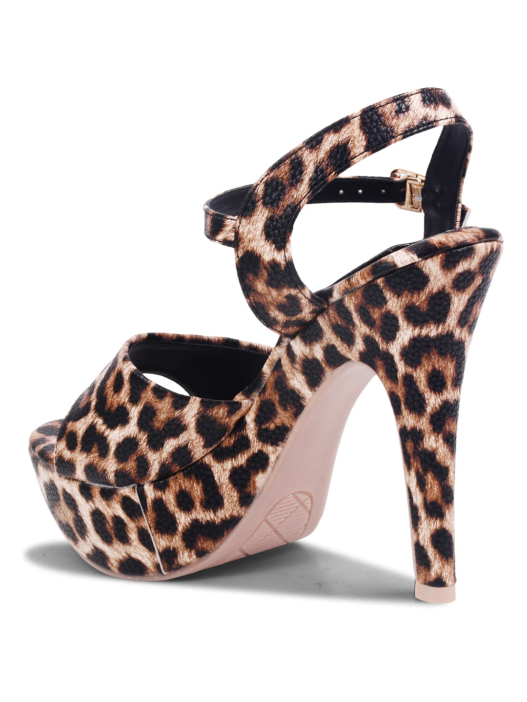 Leopard Print Platform Heels with Ankle Strap - Image 6